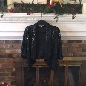 Ya sequined hi-lo cocktail jacket